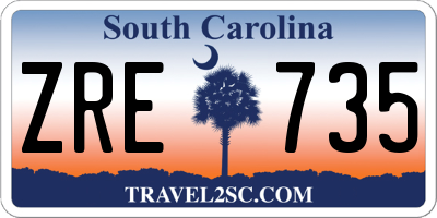 SC license plate ZRE735