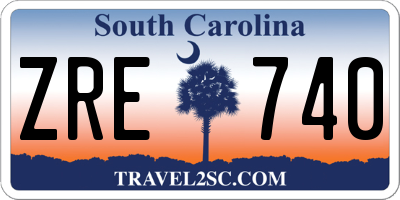 SC license plate ZRE740