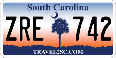 SC license plate ZRE742