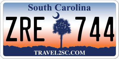 SC license plate ZRE744