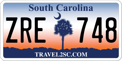 SC license plate ZRE748