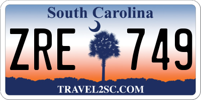 SC license plate ZRE749