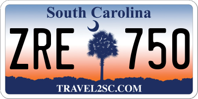 SC license plate ZRE750
