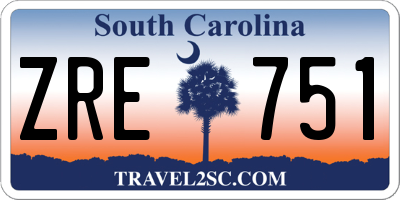 SC license plate ZRE751
