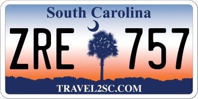 SC license plate ZRE757