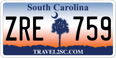 SC license plate ZRE759