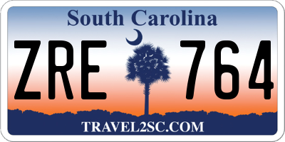 SC license plate ZRE764