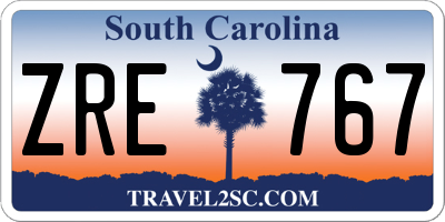 SC license plate ZRE767