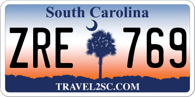 SC license plate ZRE769