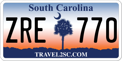 SC license plate ZRE770
