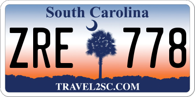 SC license plate ZRE778