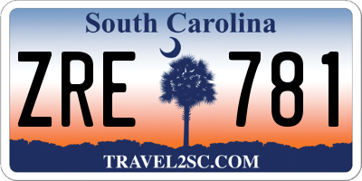 SC license plate ZRE781