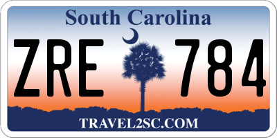 SC license plate ZRE784