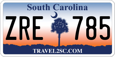 SC license plate ZRE785