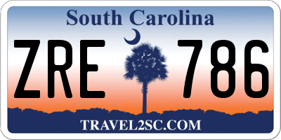 SC license plate ZRE786