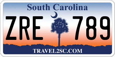 SC license plate ZRE789