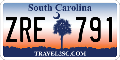 SC license plate ZRE791