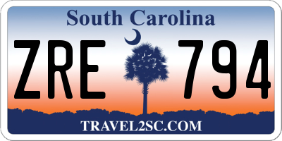 SC license plate ZRE794