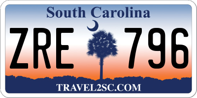 SC license plate ZRE796