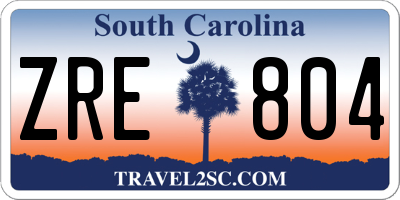 SC license plate ZRE804