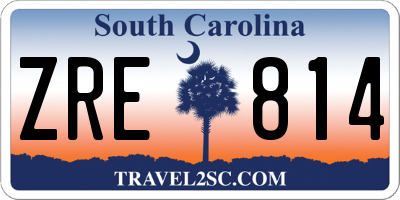 SC license plate ZRE814