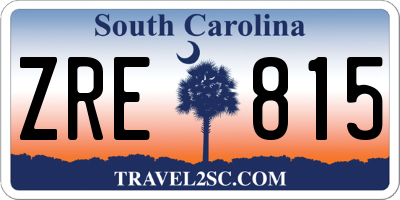 SC license plate ZRE815