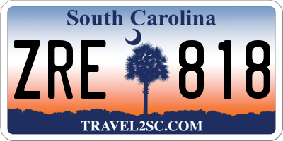 SC license plate ZRE818