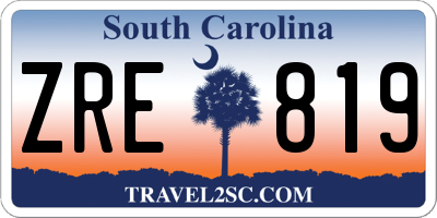 SC license plate ZRE819