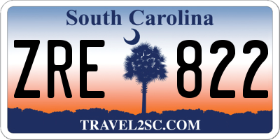 SC license plate ZRE822