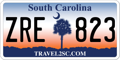 SC license plate ZRE823