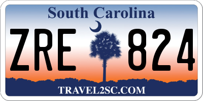 SC license plate ZRE824