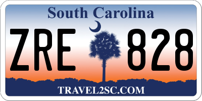 SC license plate ZRE828