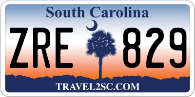 SC license plate ZRE829