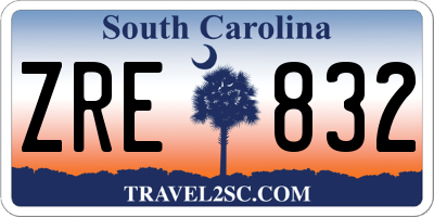 SC license plate ZRE832