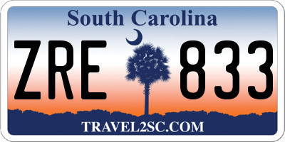 SC license plate ZRE833