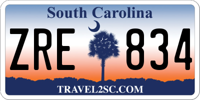 SC license plate ZRE834