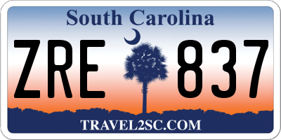 SC license plate ZRE837