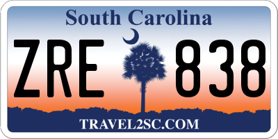 SC license plate ZRE838
