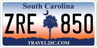 SC license plate ZRE850