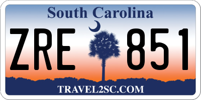 SC license plate ZRE851