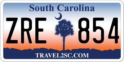 SC license plate ZRE854