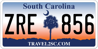 SC license plate ZRE856