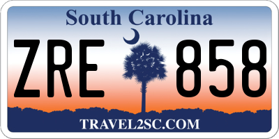 SC license plate ZRE858
