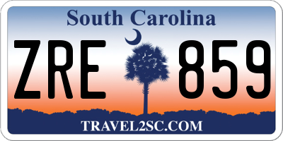 SC license plate ZRE859