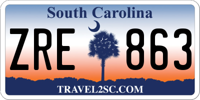 SC license plate ZRE863