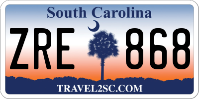 SC license plate ZRE868