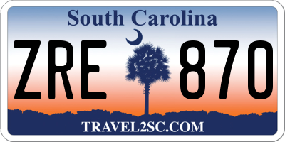 SC license plate ZRE870
