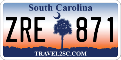 SC license plate ZRE871