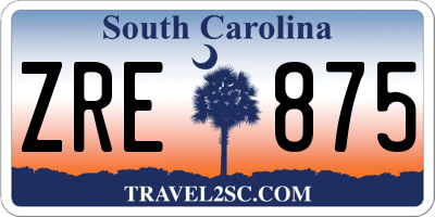 SC license plate ZRE875