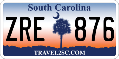 SC license plate ZRE876